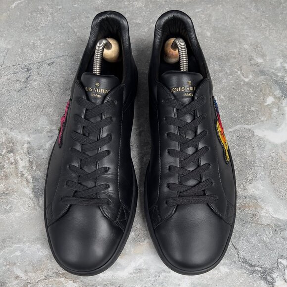 Louis Vuitton Luxembourg Sneaker Embroidered Black Leather 7 LV or 8 US 41 EUR - Picture 3 of 12